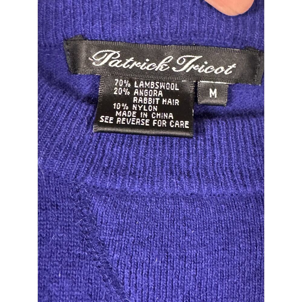 Patrick Tricot Vtg Purple Sweater lambswool, angora,nylonblend shoulderpads 80s - Picture 5 of 7
